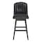 Armen Living Journey 30" Bar Height Swivel Brown Onyx Faux Leather and American Gray Wood Bar Stool LCJRBAGRON30 - alternate 6